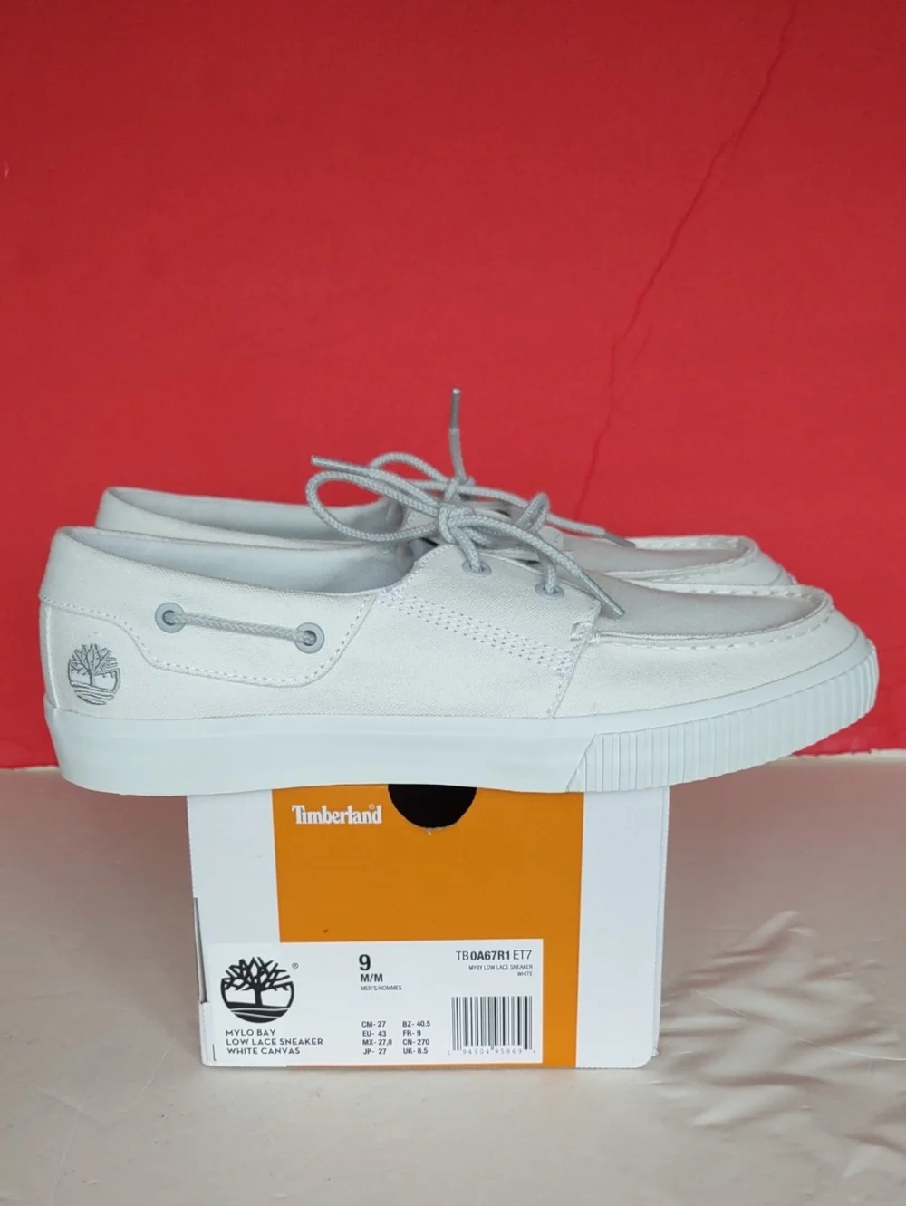BRAND NEW Timberland Men's White Canvas Boat Shoe Sneaker